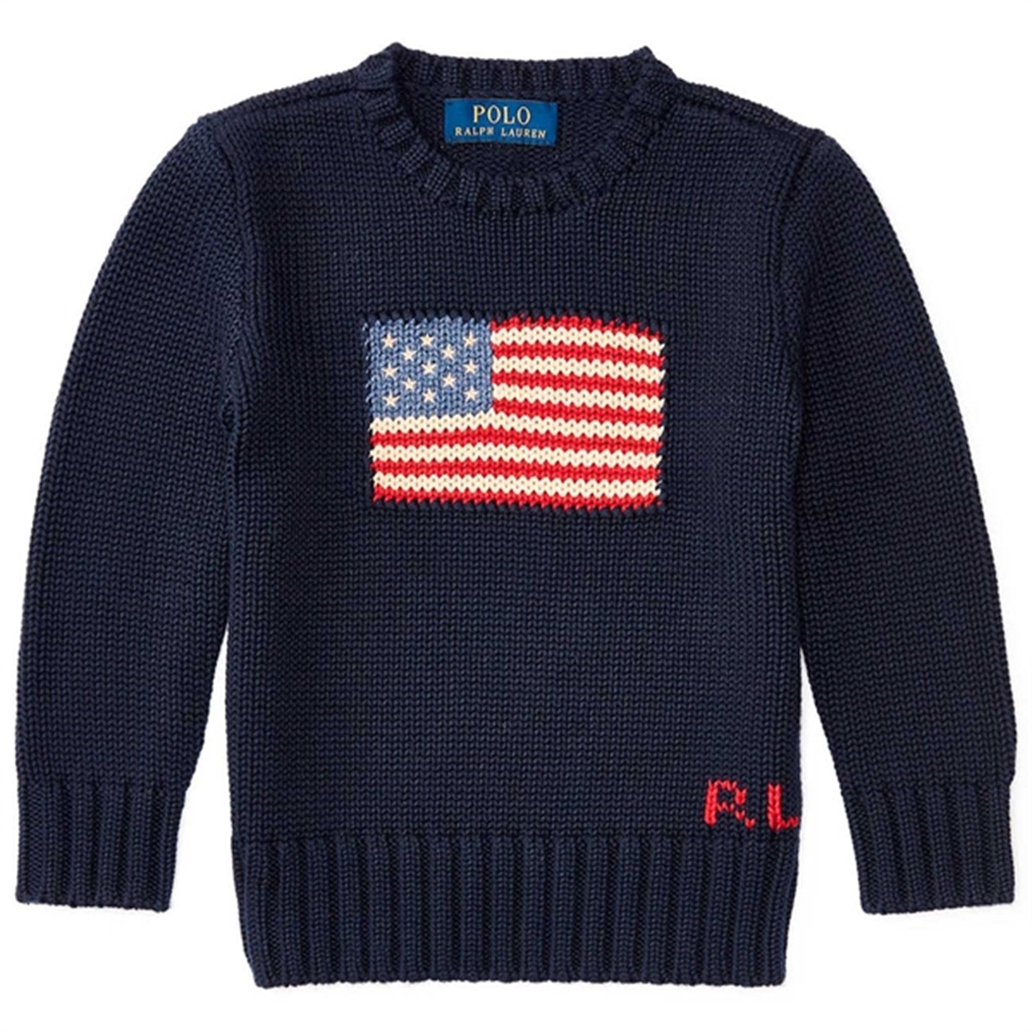 Polo by Ralph Lauren Toddler S/M Bear cheapest Long Sleeve Red Sweater Flag Baby Pullover