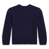 Polo Ralph Lauren Boy Long Sleeved Knit Cable Sweater Pullover Hunter Navy 2