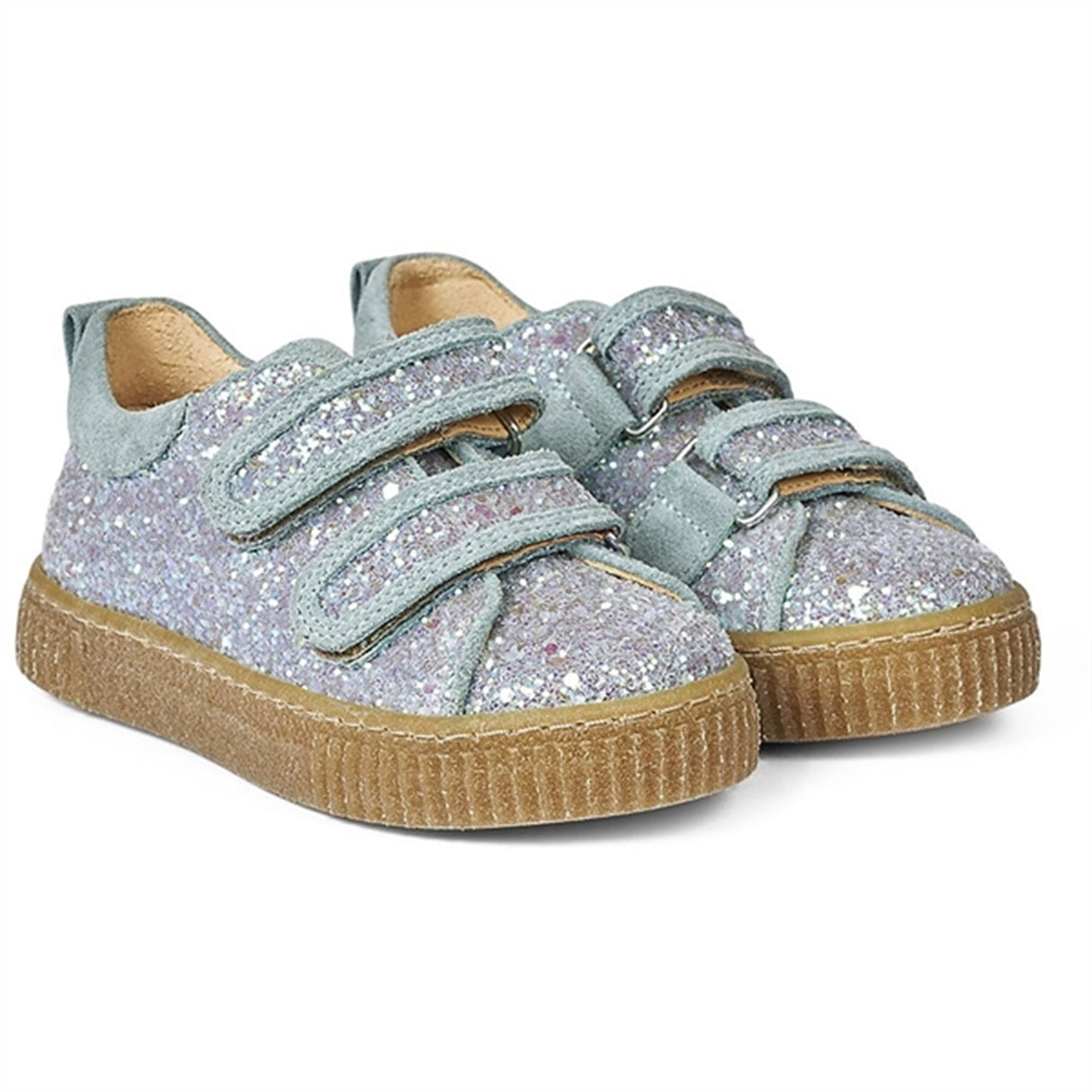 Angulus Glitter Sneaker W. Velcro Mint Glitter/Mint