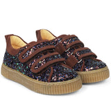 Angulus Sneakers w Velcro Plum Glitter/Bark