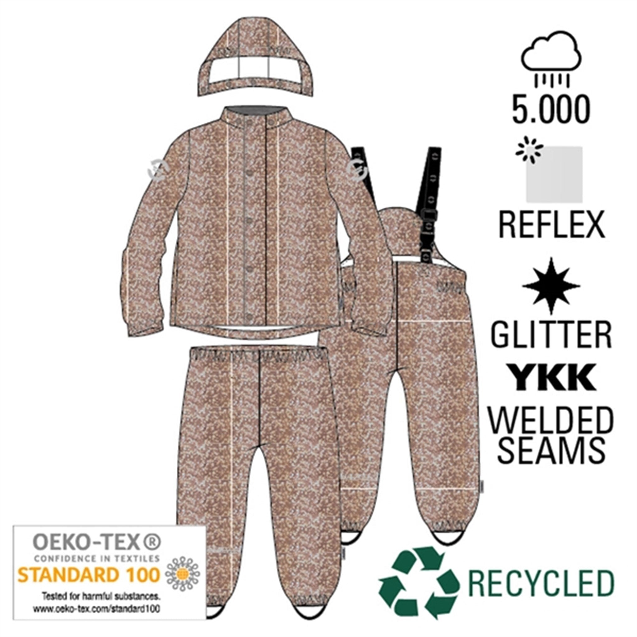 Mikk-Line Rainwear Jacket And Pants Burlwood Glitter 6
