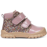 Angulus Beginner Shoes w Velcro Rose/Multi Glitter 7