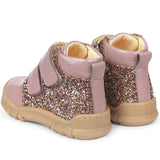 Angulus Beginner Shoes w Velcro Rose/Multi Glitter 6