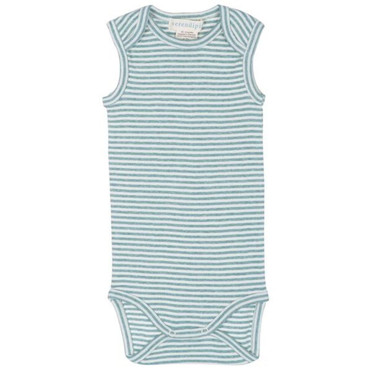 Serendipity Lake/Offwhite Baby Tank Rib Stripe