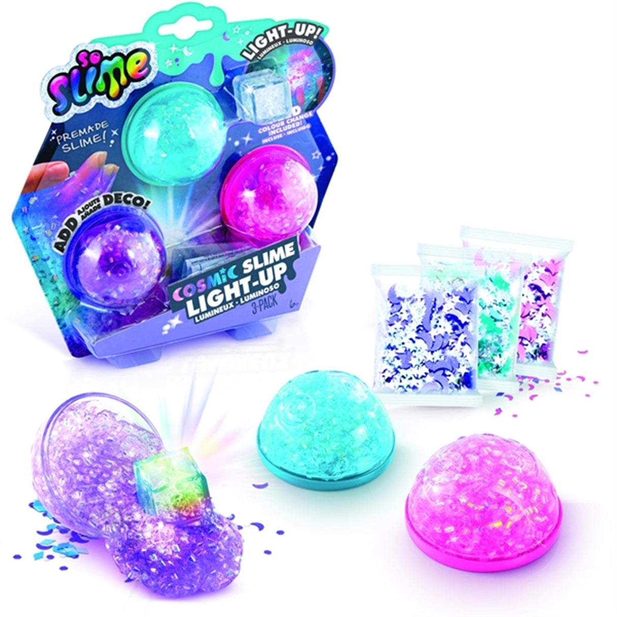 So Slime Light Up Cosmic Crunch 3-Pack 3