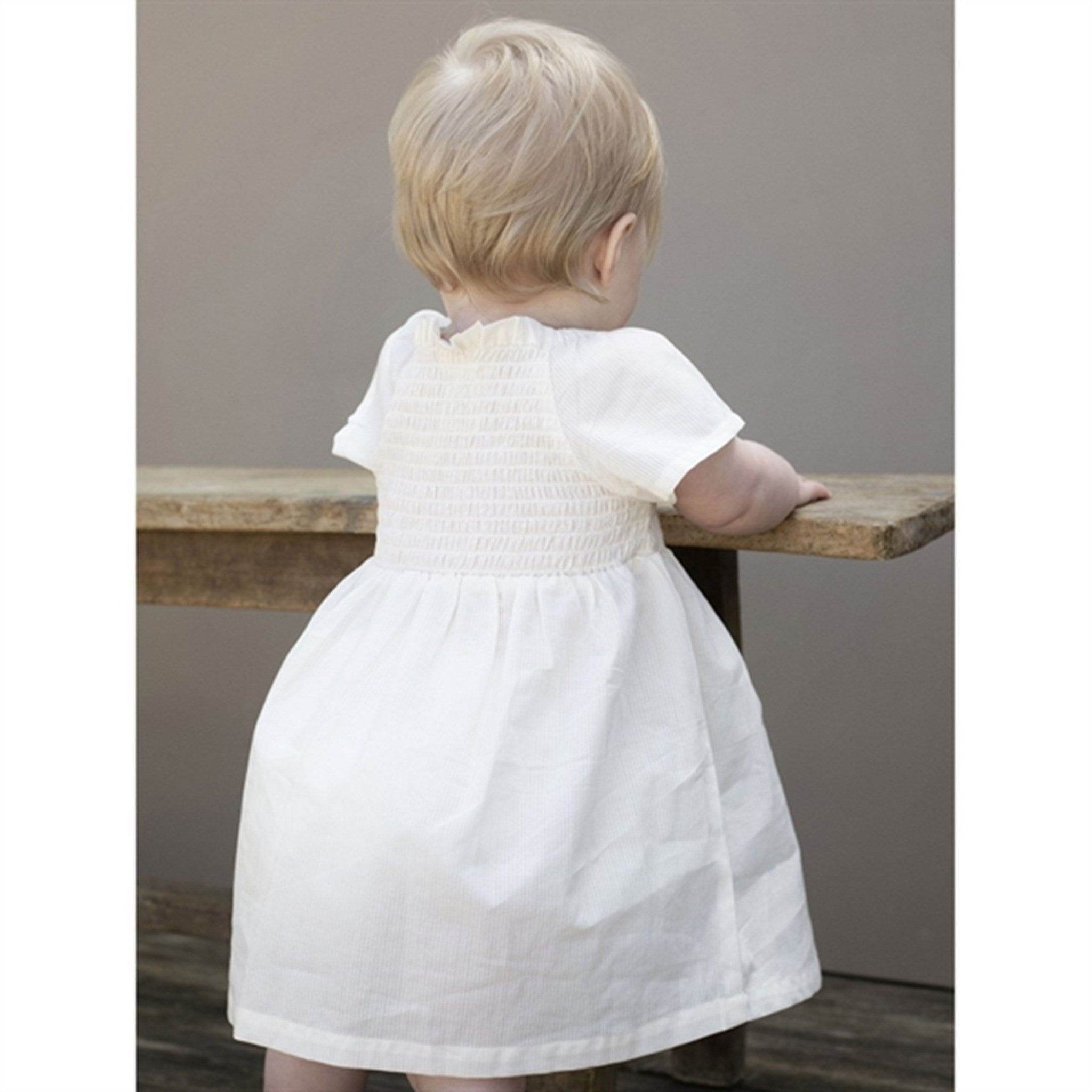 Serendipity Offwhite Baby Smock Dress 2