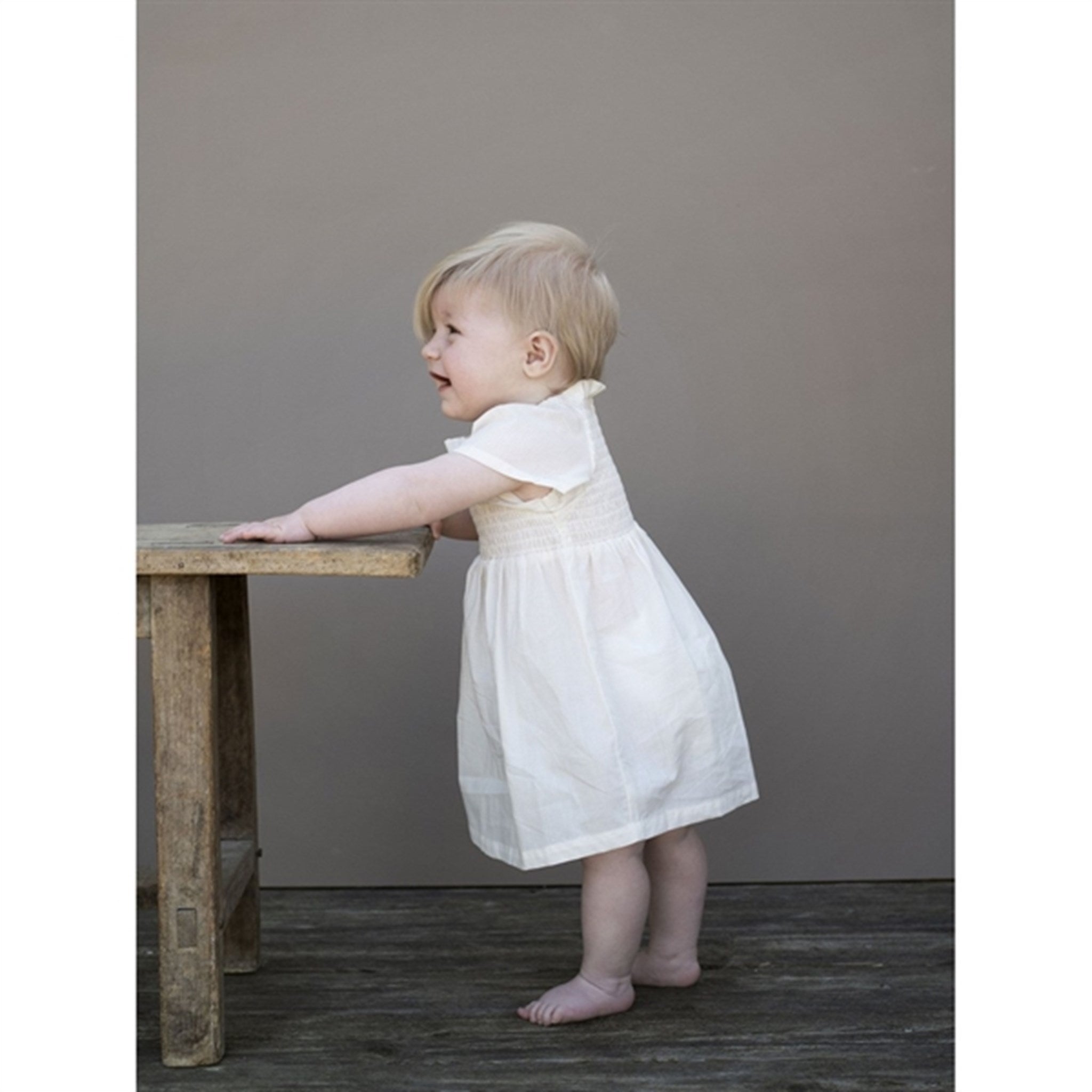 Serendipity Offwhite Baby Smock Dress 3