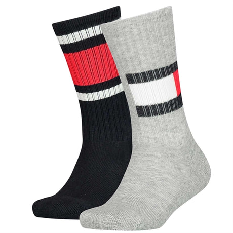 Tommy Hilfiger 2-pack Flag Socks Middle Grey Melange