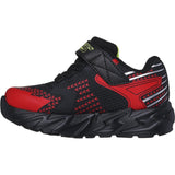 Skechers Boys Flex Glow Bolt Sneakers Black Red 6