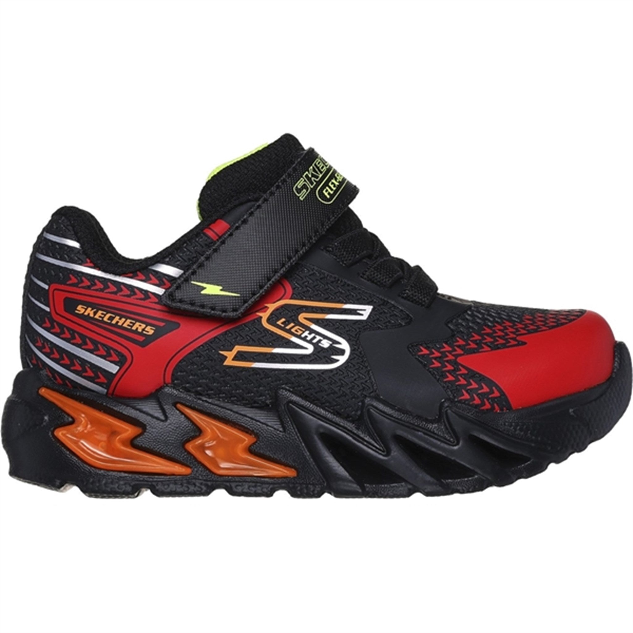 Boys Flex Glow Bolt Sneakers Black Red Skechers Luksusbaby