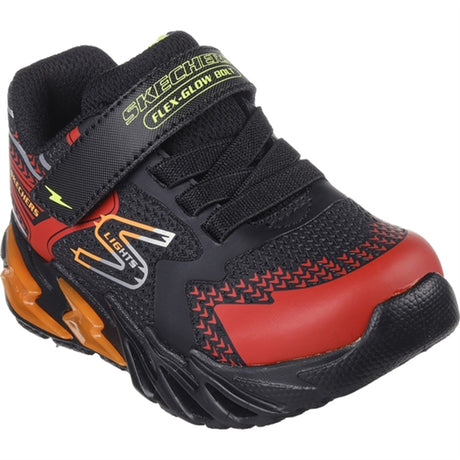 Skechers Boys Flex Glow Bolt Sneakers Black Red