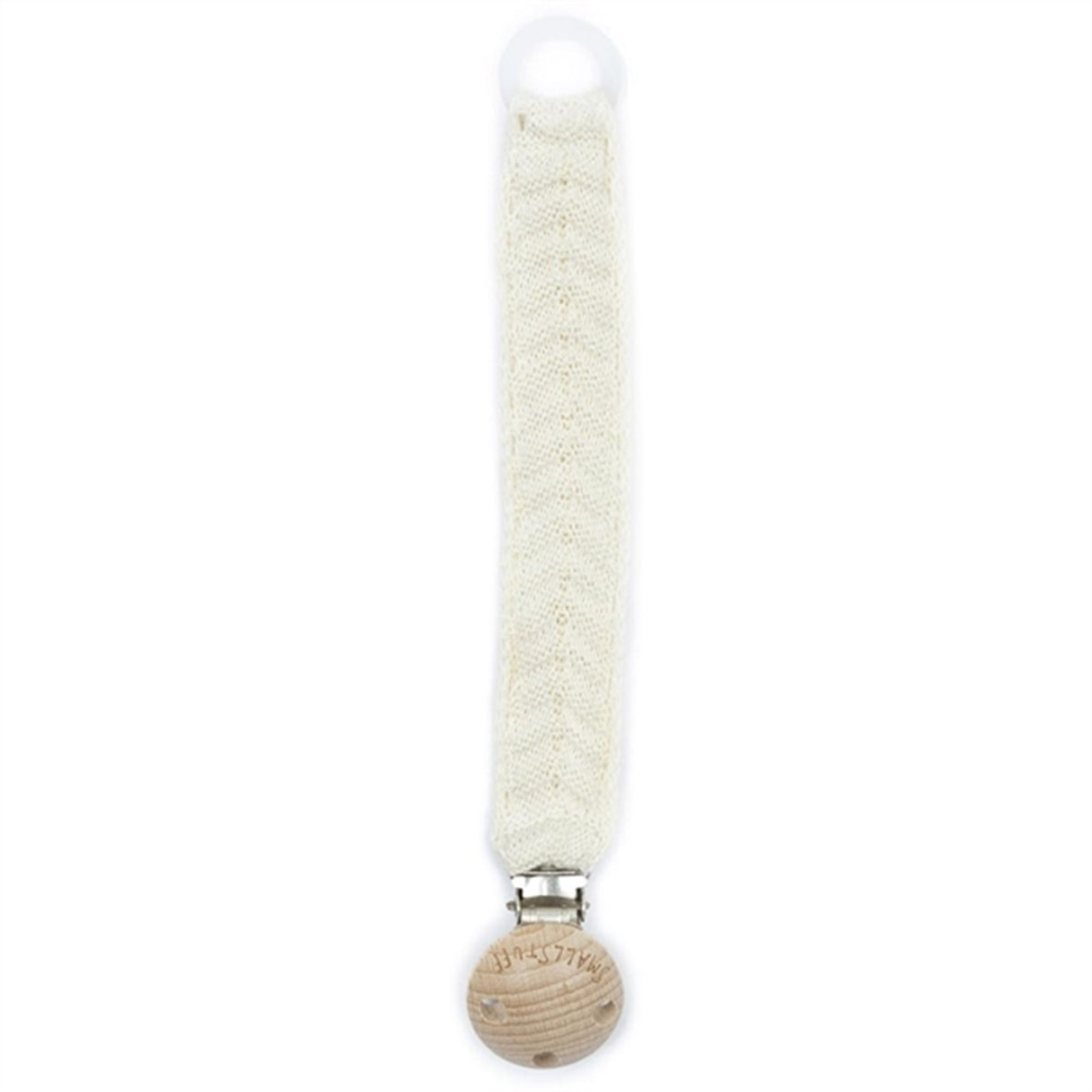 Smallstuff Knit Pacifier Strap Off White
