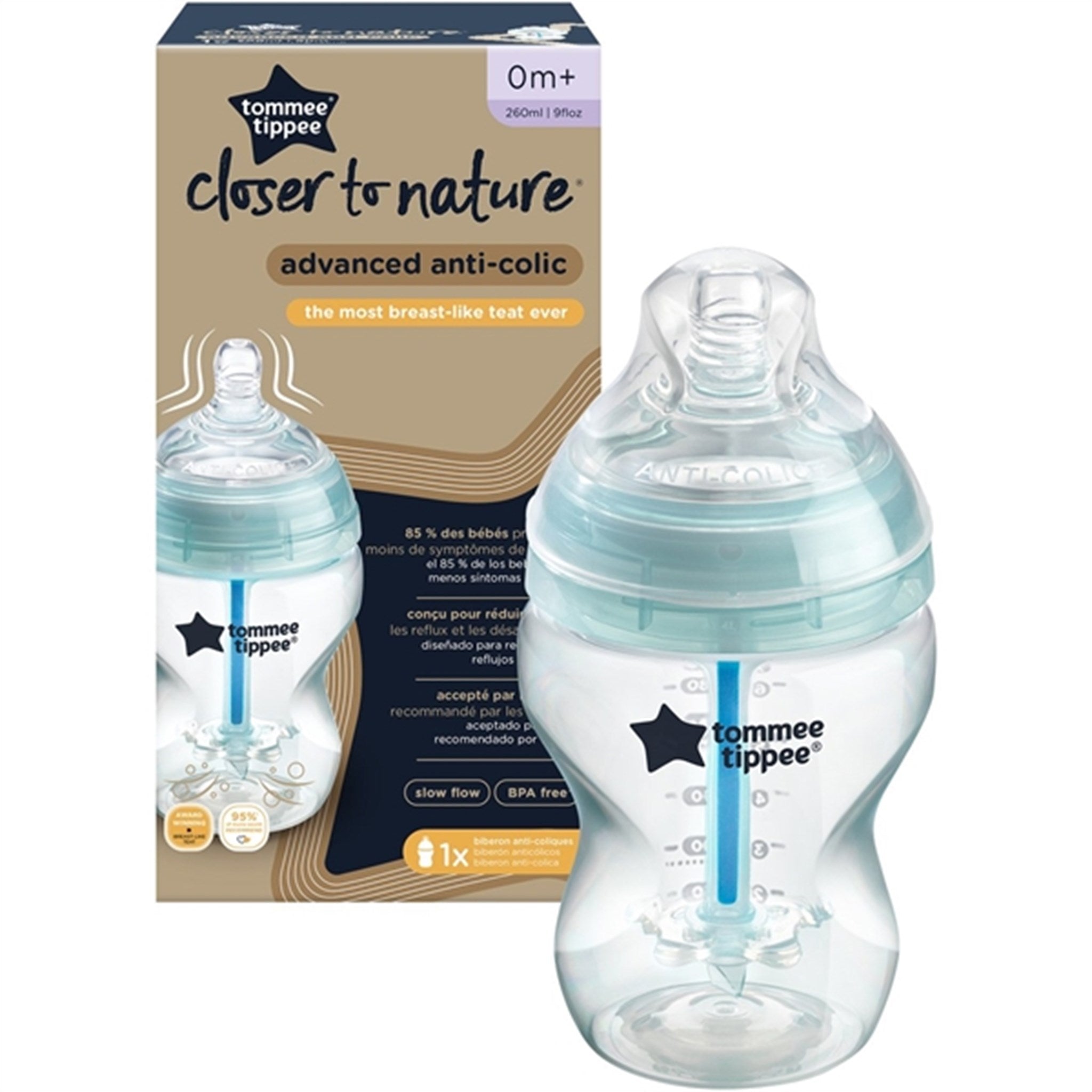 Tommee Tippee Baby Bottle w/Heat Indicator - Anti-Colic 260 ml