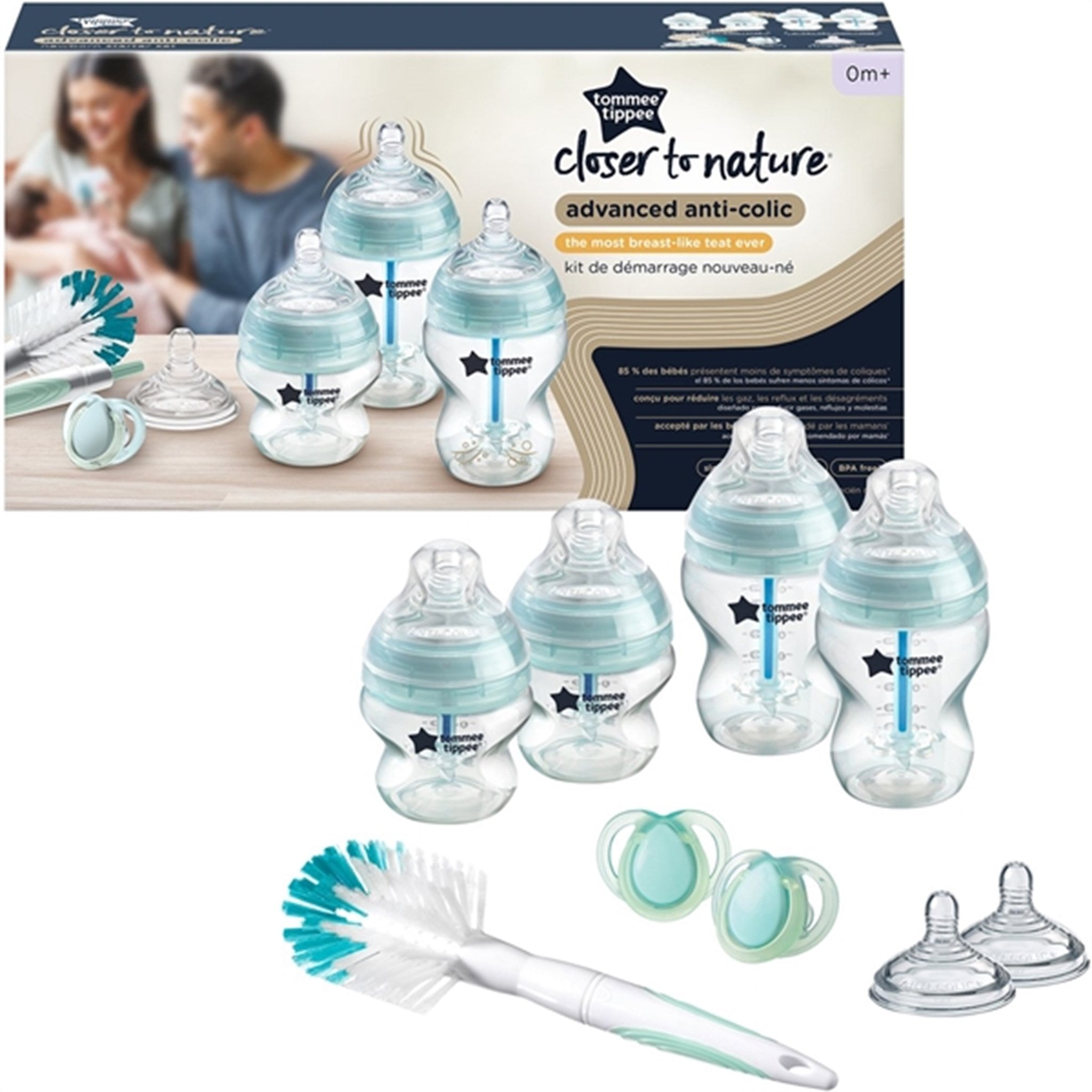 Tommee Tippee Feeding Bottle Starter Set for Newborns - Anti-Colic/Heat Indicator