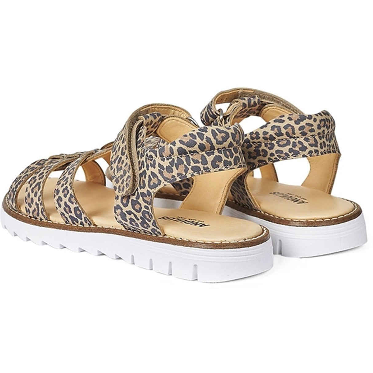 Angulus Sandal W. T-Strap And Velcro Leopard 3