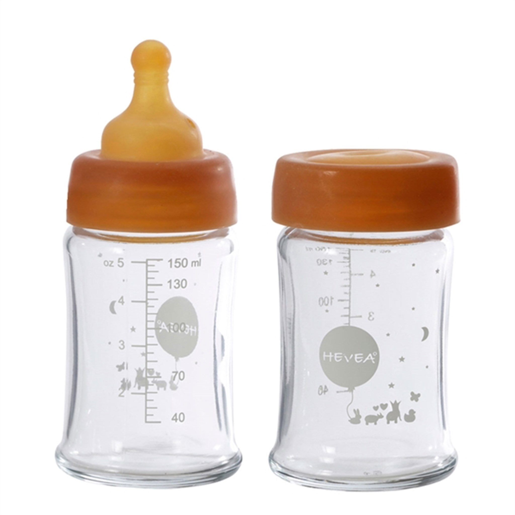 Hevea Baby Bottles Glass With Wide Neck 150 ml 2-Pack