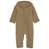 Huttelihut Pram Suit Ears Cotton Fleece Molé Melange