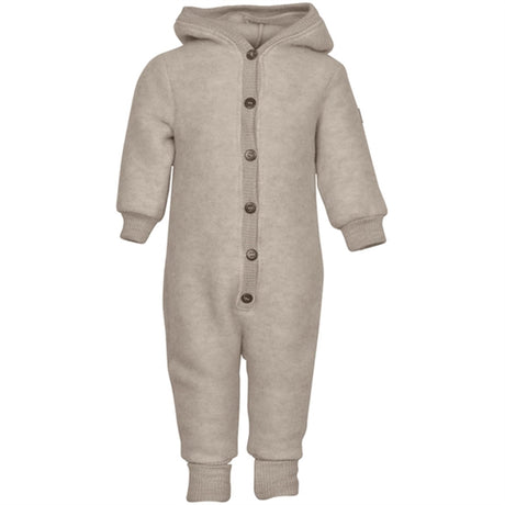 Mikk-Line Wool Suit W. Hood Melange Offwhite