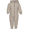 Mikk-Line Wool Suit W. Hood Melange Offwhite