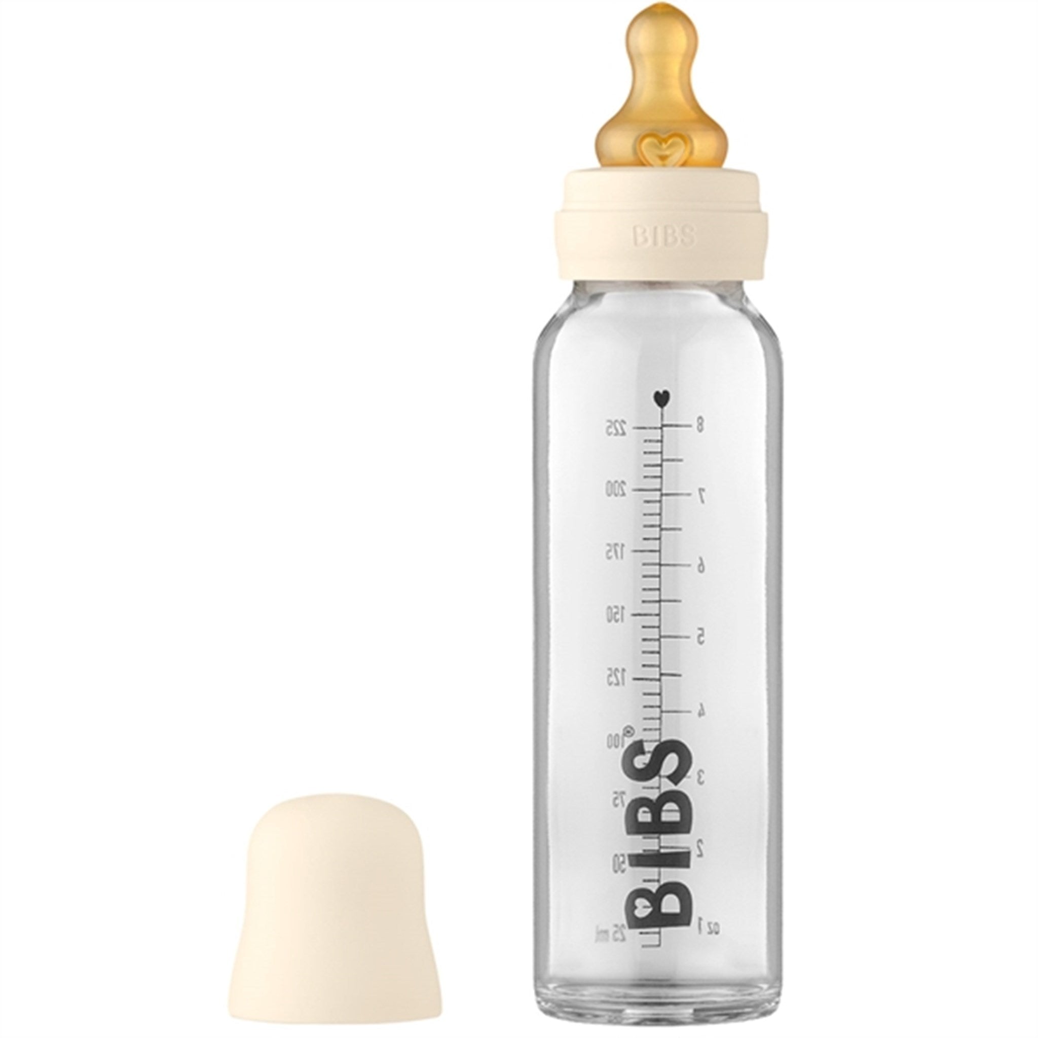 Bibs Baby Glass Bottle Complete Set Ivory 225 ml