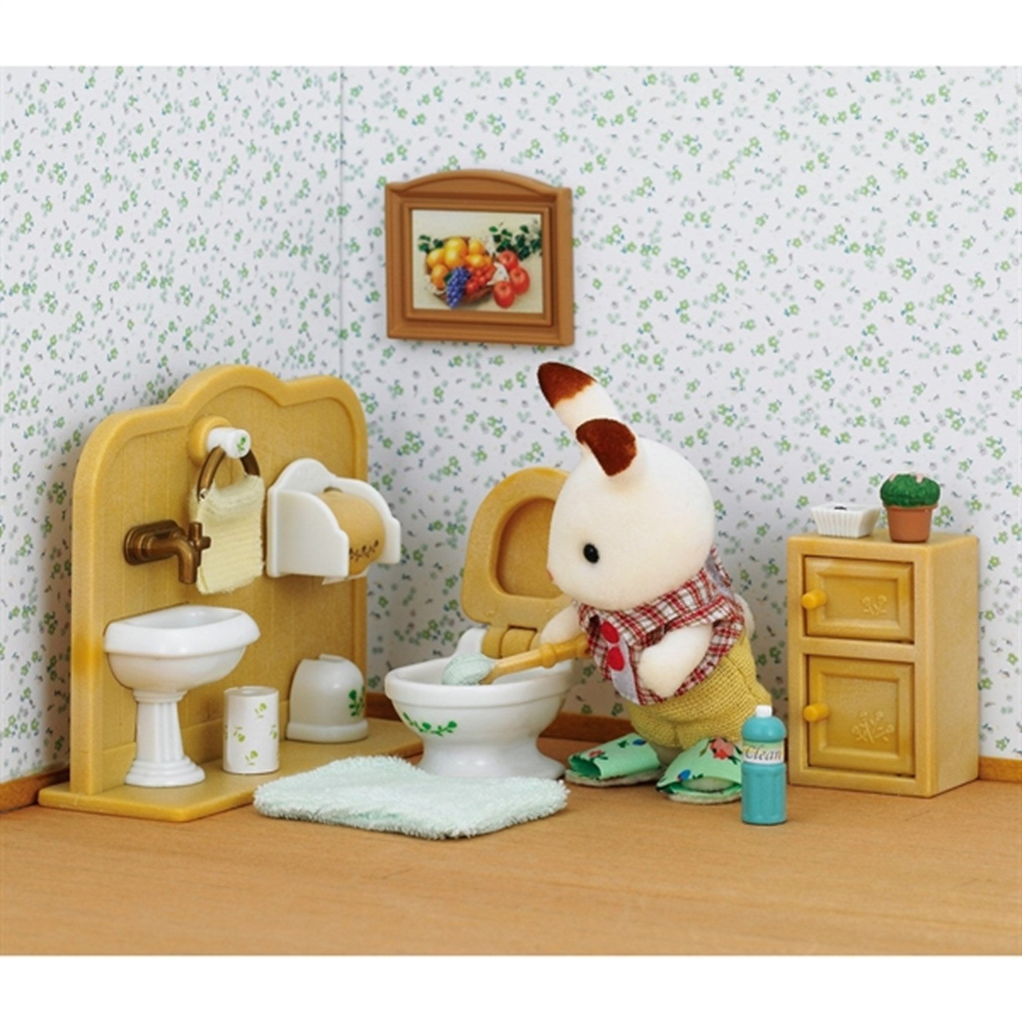 Sylvanian Families® Chocolate Rabbit Brother Set (Washroom) 2