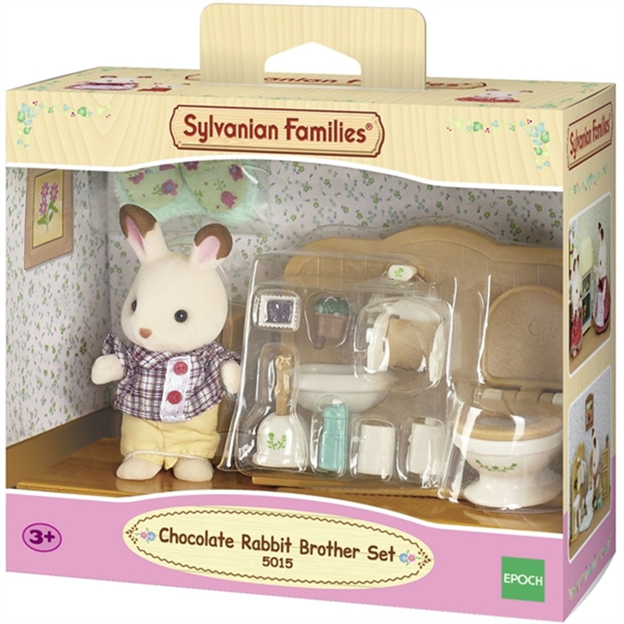 Sylvanian Families® Chocolate Rabbit Brother Set (Washroom)
