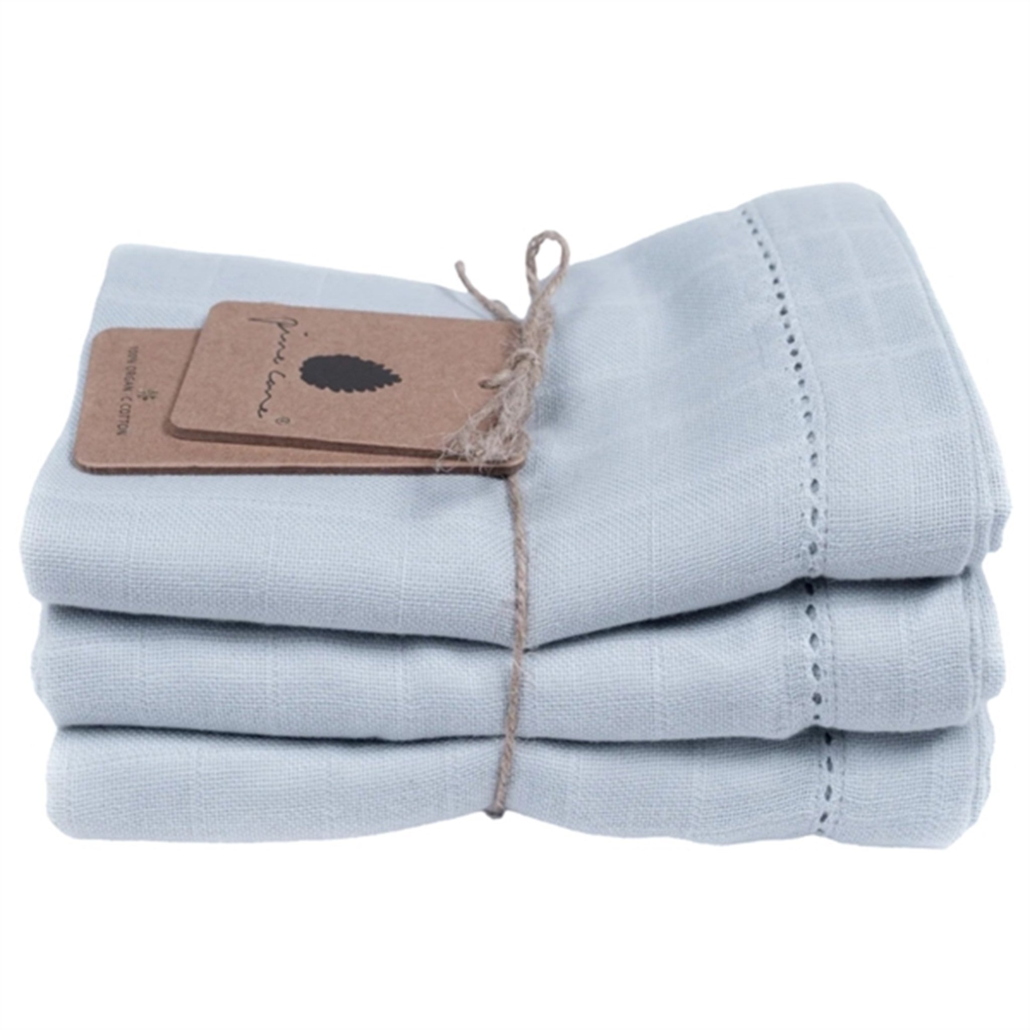 Pine Cone Muslin Cloth 3-pack Edith Blue Blossom