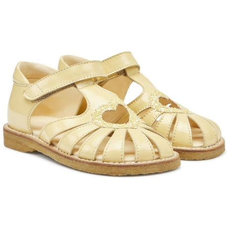 Angulus Hjerte Sandals Mellow Yellow/Pineapple glitter