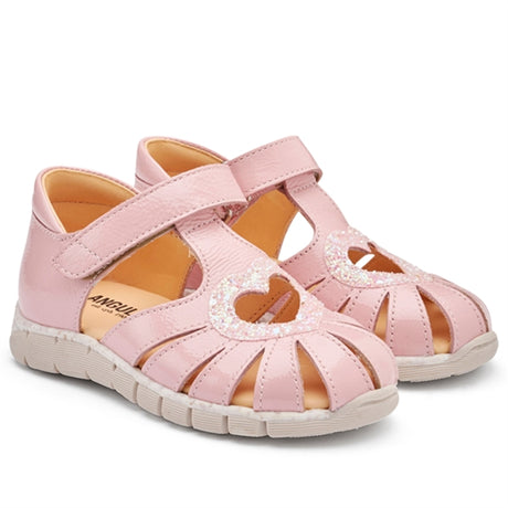 Angulus Heart Sandal W. Velcro Rosa/Rosa Glitter