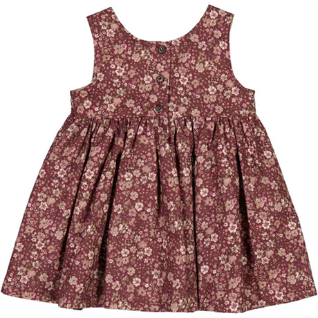 Wheat Mulberry Flowers Pinafore Wrinkles Dress