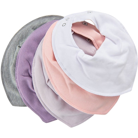 Pippi Bandana Bib 5-pack Rose