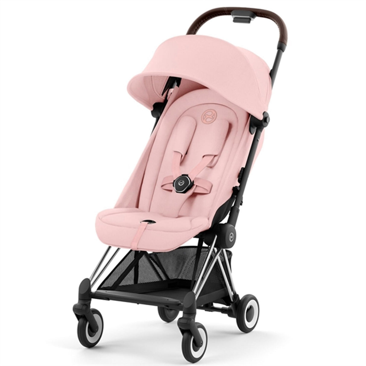 Cybex COYA Stroller Chrome Dark Brown Peach Pink