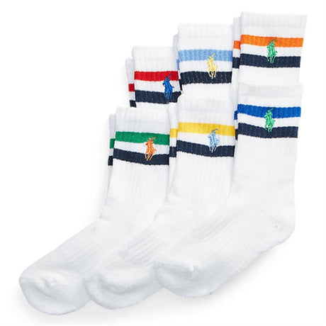 Polo Ralph Lauren High 6-Pak Crew Socks White