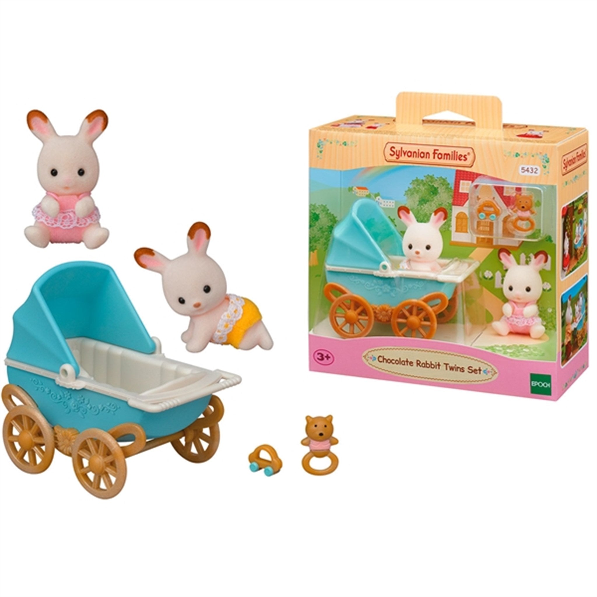 Sylvanian families chocolate rabbit fashion twins