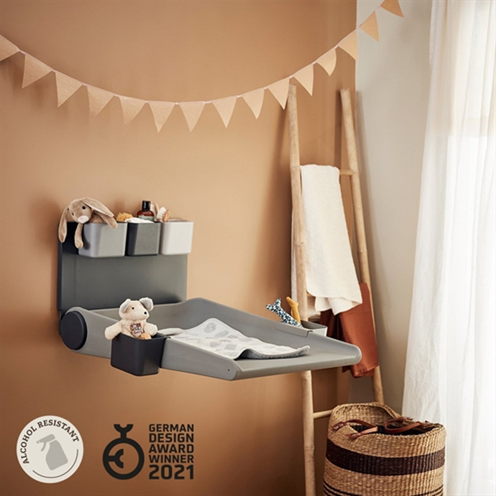 Leander Wally Wall Mounted Changing Table Dusty Grey 3
