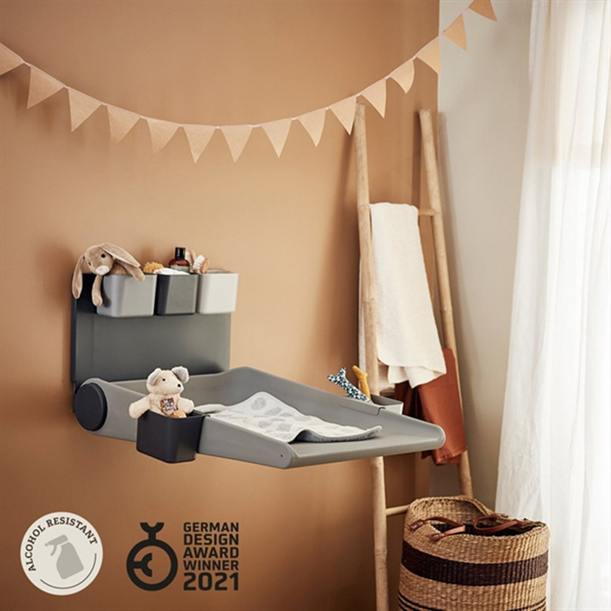 Leander Wally Wall Mounted Changing Table Dusty Grey