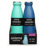 Sistema Stainless Steel Drink Bottle 500 ml Minty Teal