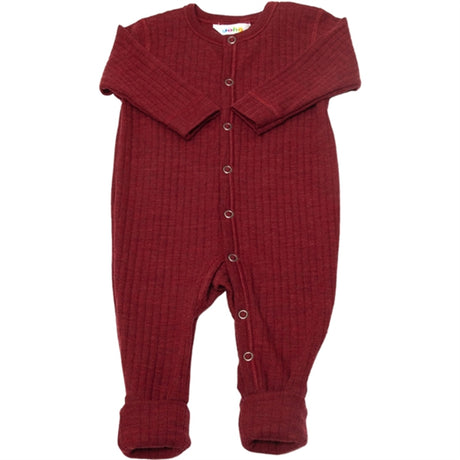 Joha Wool Bordeaux Nightsuit 2in1 Foot Basic