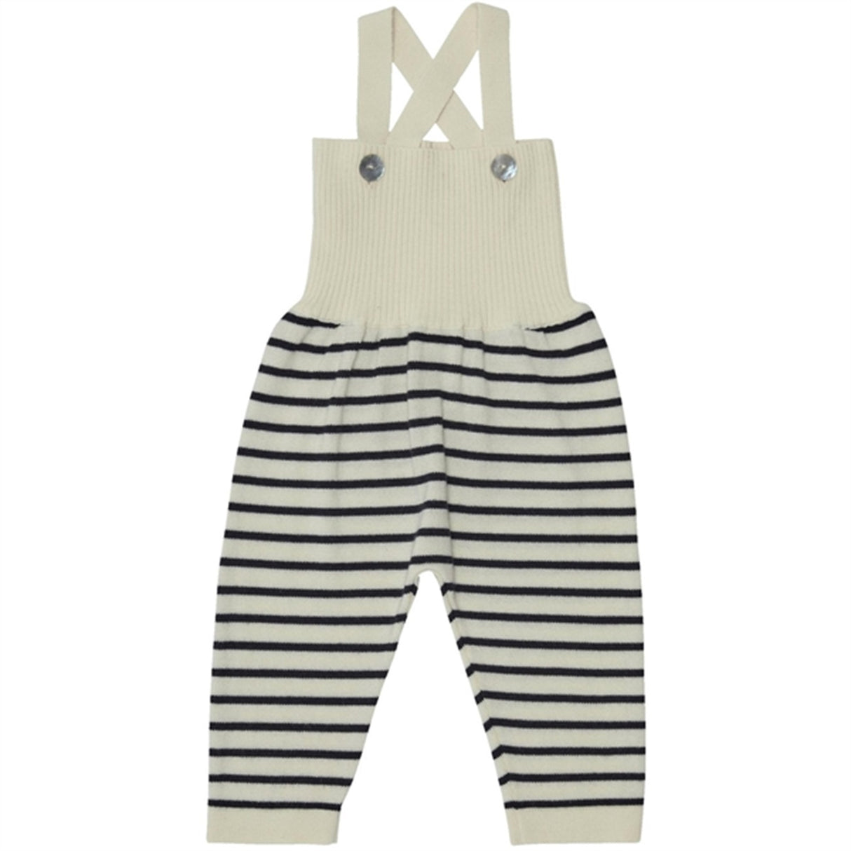 FUB Baby High Waist Overalls Ecru/Dark Navy