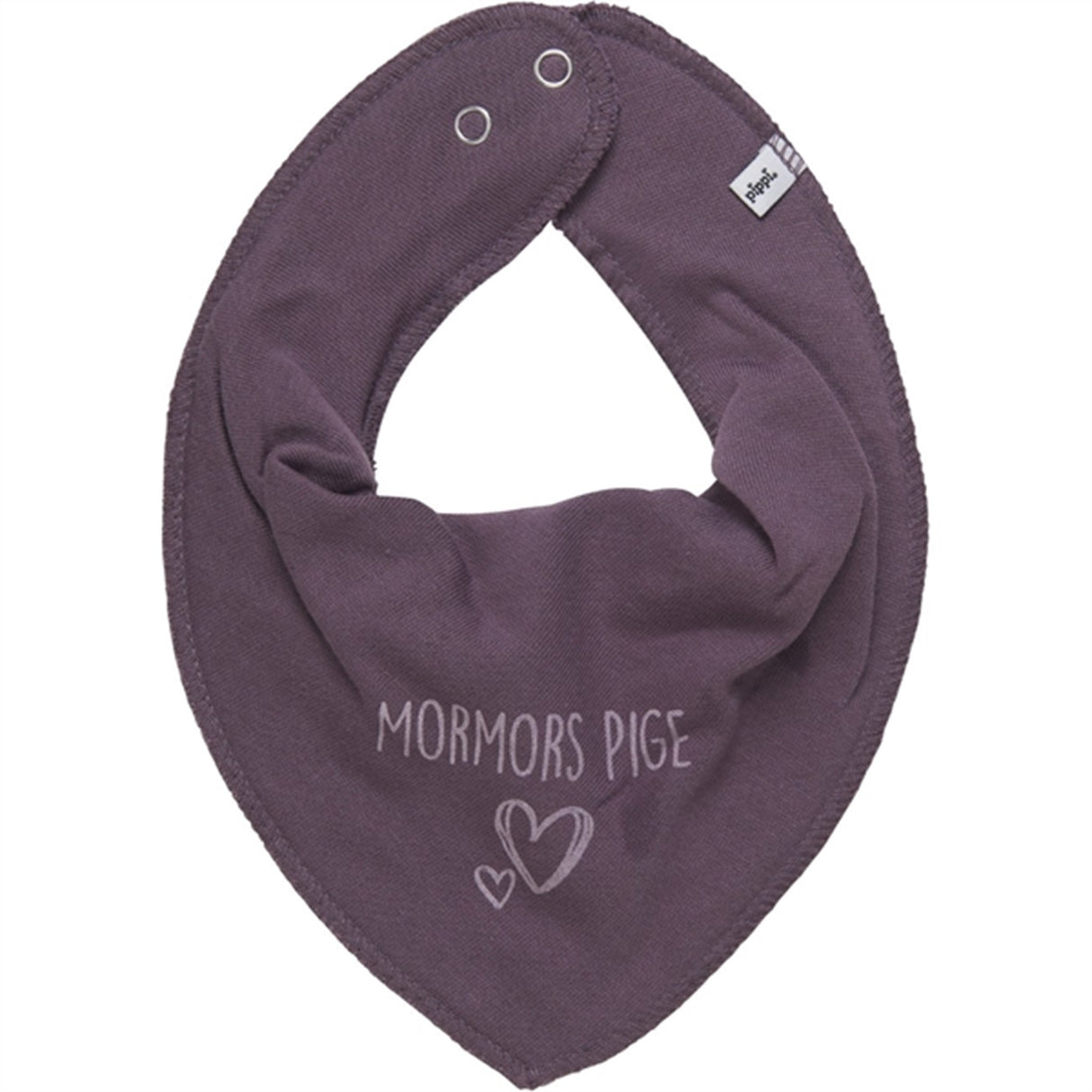 Pippi Bandana Bib with Text Plum