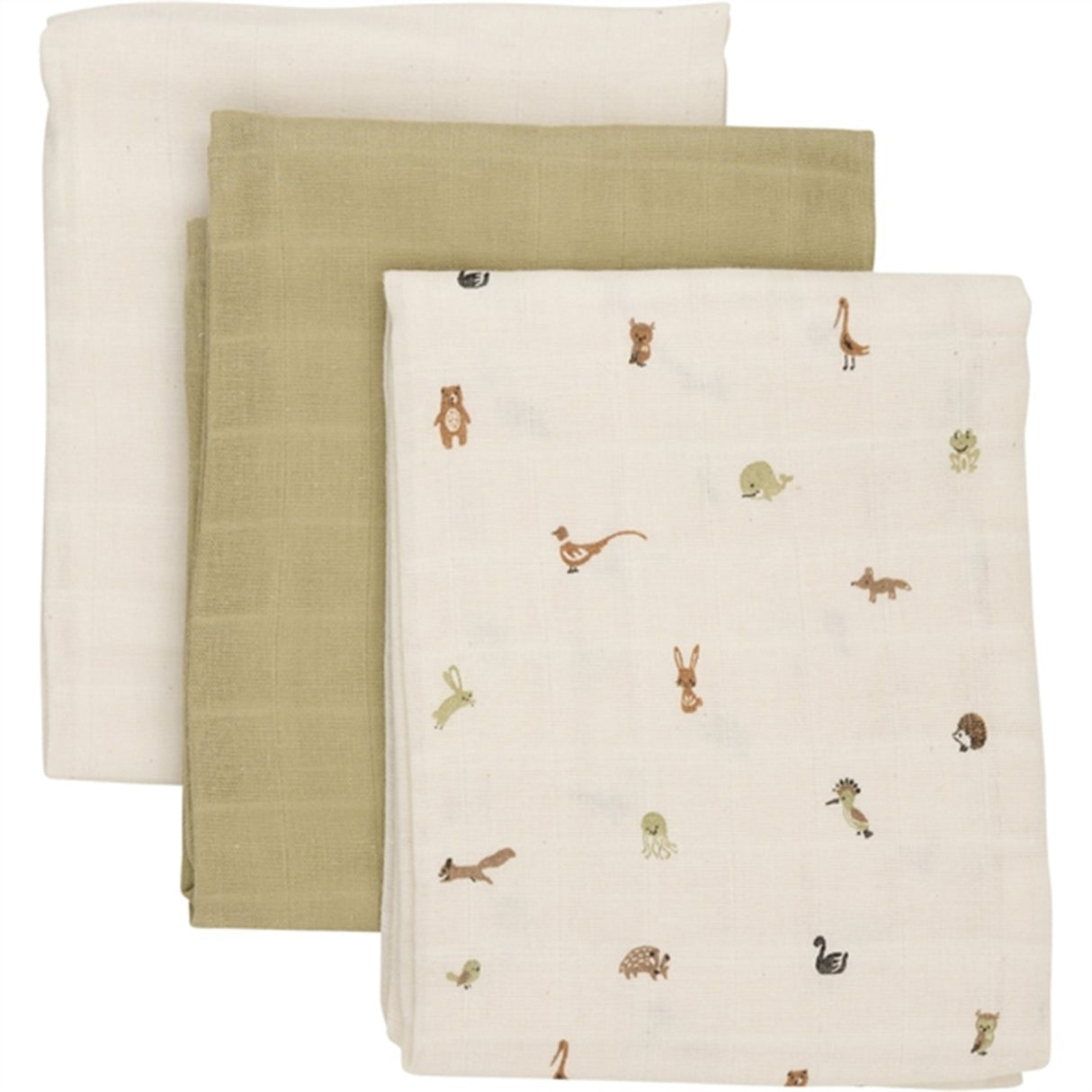 Pippi Organic Muslin Cloths 4-pack Woodsmoke 3