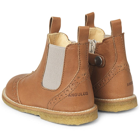 Angulus Starter Boot w. Zip Cognac/Beige 6024-101-7511-1545-010 2