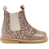 Angulus Starter Chelsea Boots With Zipper Nougat/Multi Glitter/Beige 2