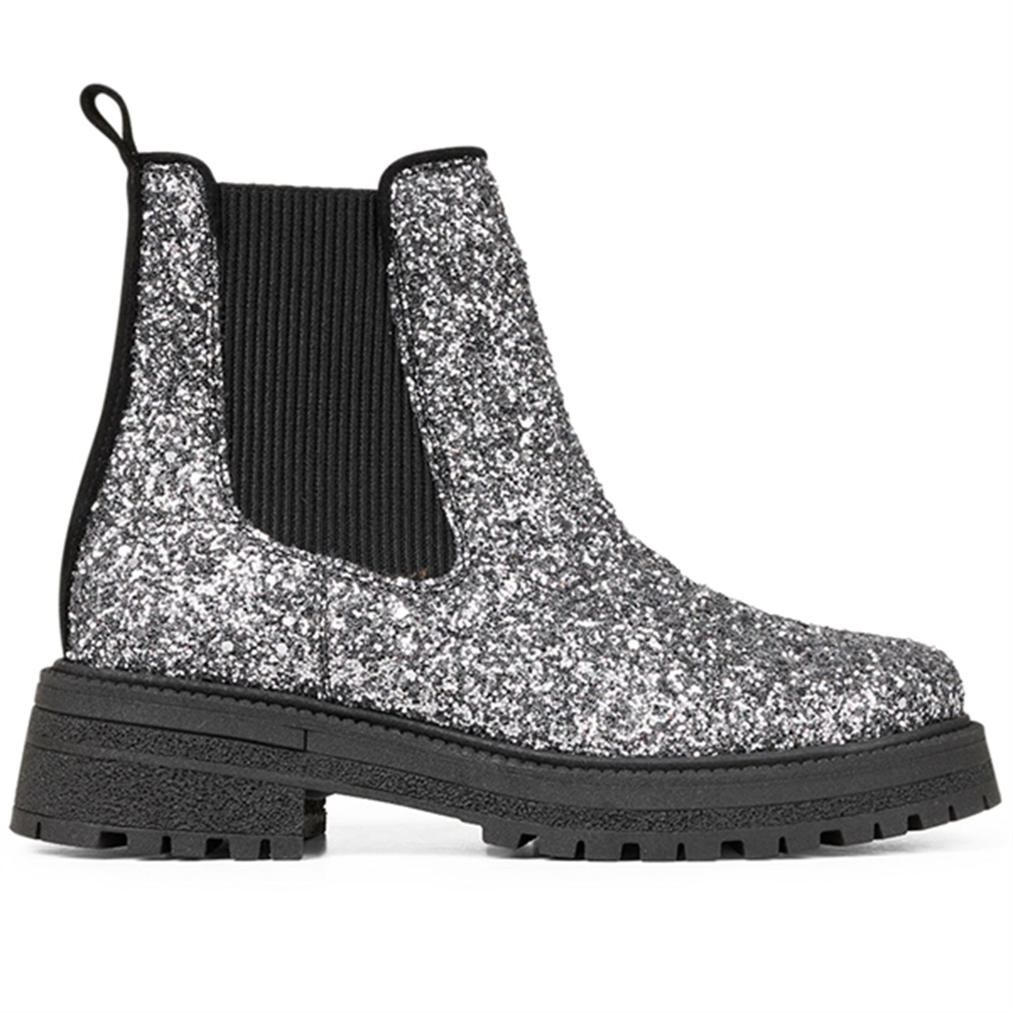 Angulus Chelsea Boots With Track-Sole Dusty Lavender Glitter/Black/Black 3