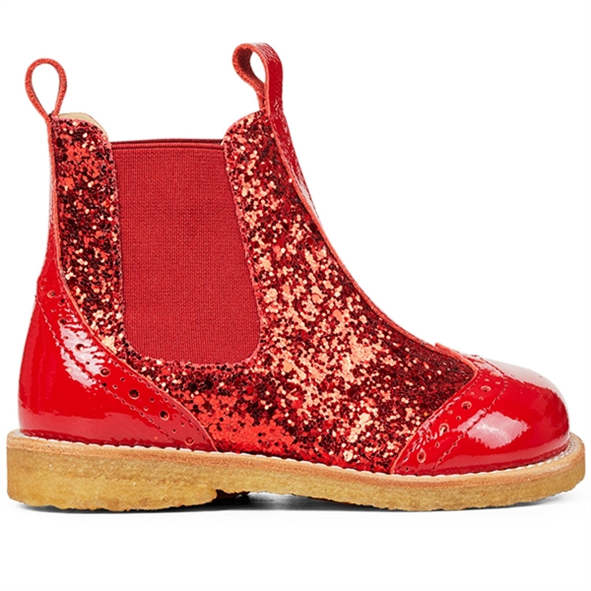 Angulus Chelsea Boots With Glitter Red/Red/Red Elastic 2