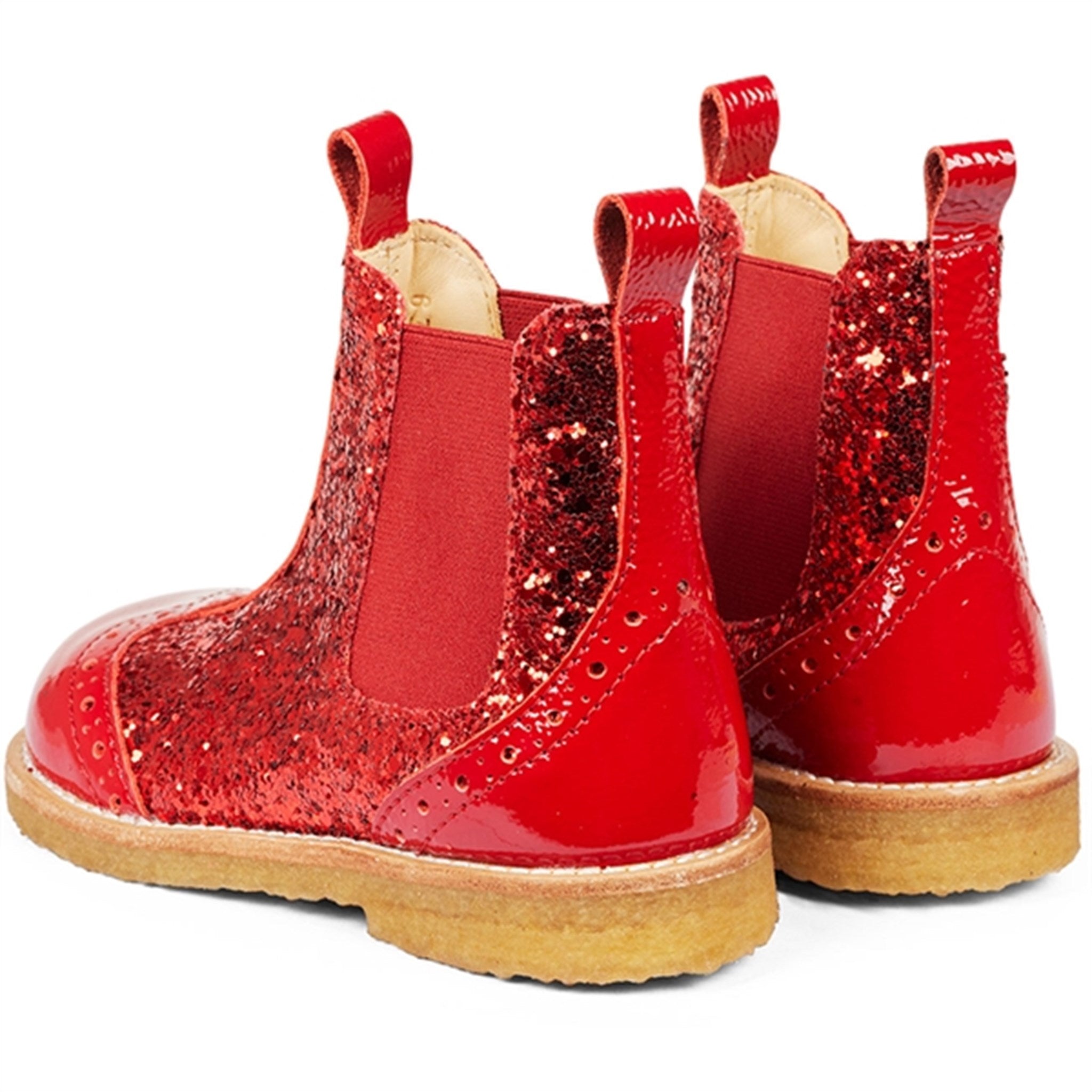 Angulus Chelsea Boots With Glitter Red/Red/Red Elastic 3