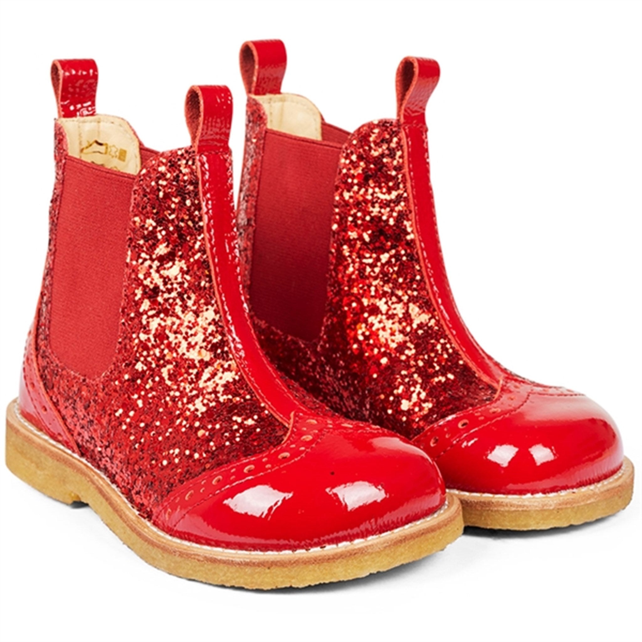 Angulus Chelsea Boots With Glitter Red/Red/Red Elastic