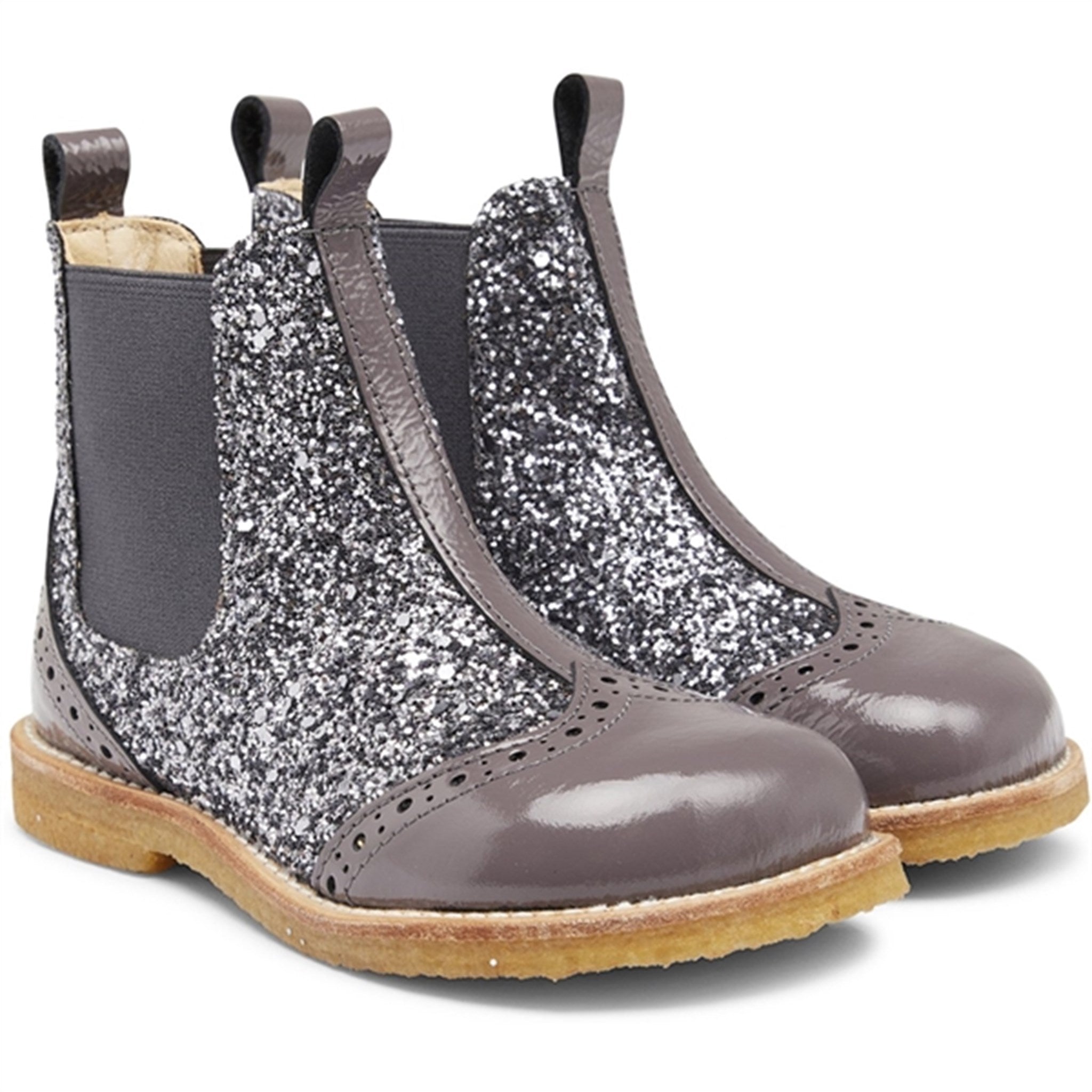 Angulus Chelsea Boots With Glitter Lavender/Dusty Lavender/Elastic