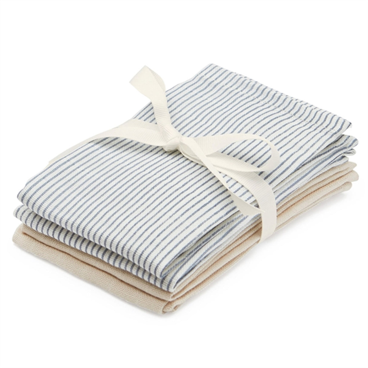 Cam Cam Copenhagen Wash Cloth 4-pack Classic Stripes Blue, Praline