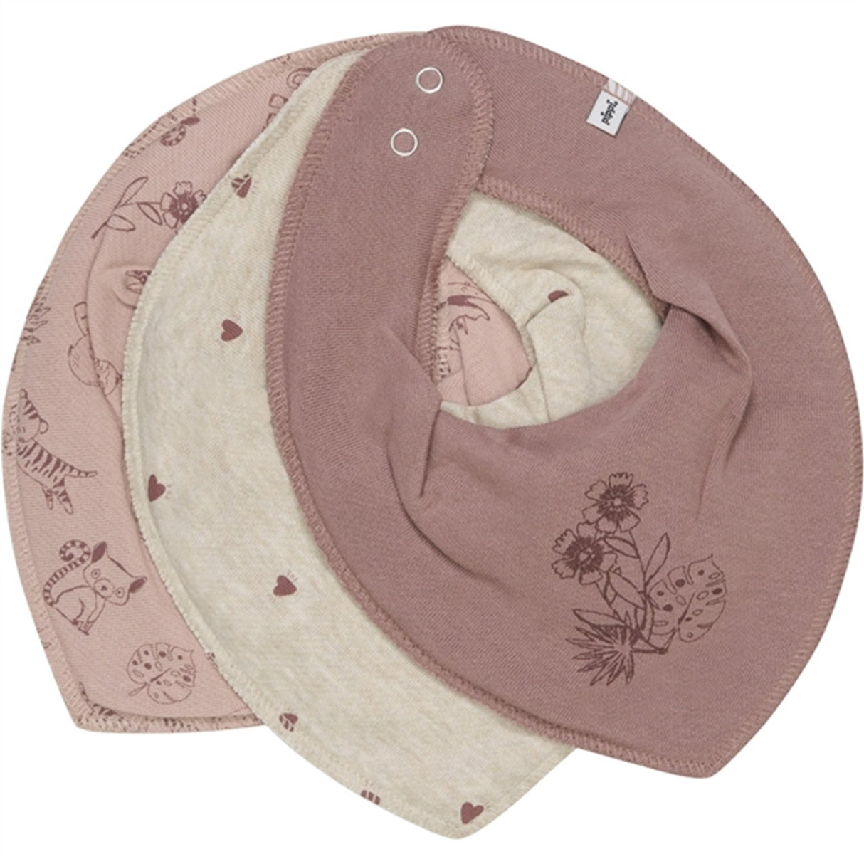 Pippi Bandana Bib 3-pack Burlwood